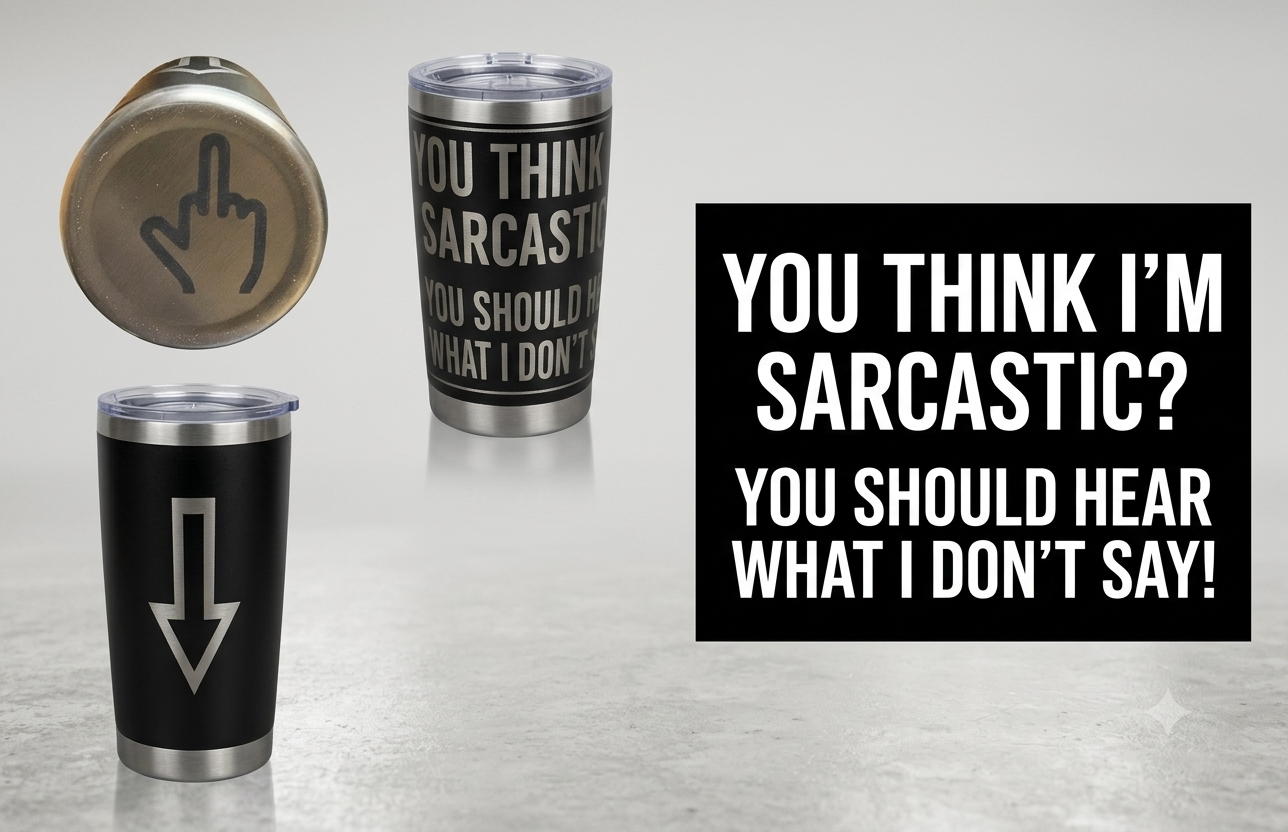Laser engraved tumbler — If You Think I'm Sarcastic custom drinkware engraving, Pensacola FL