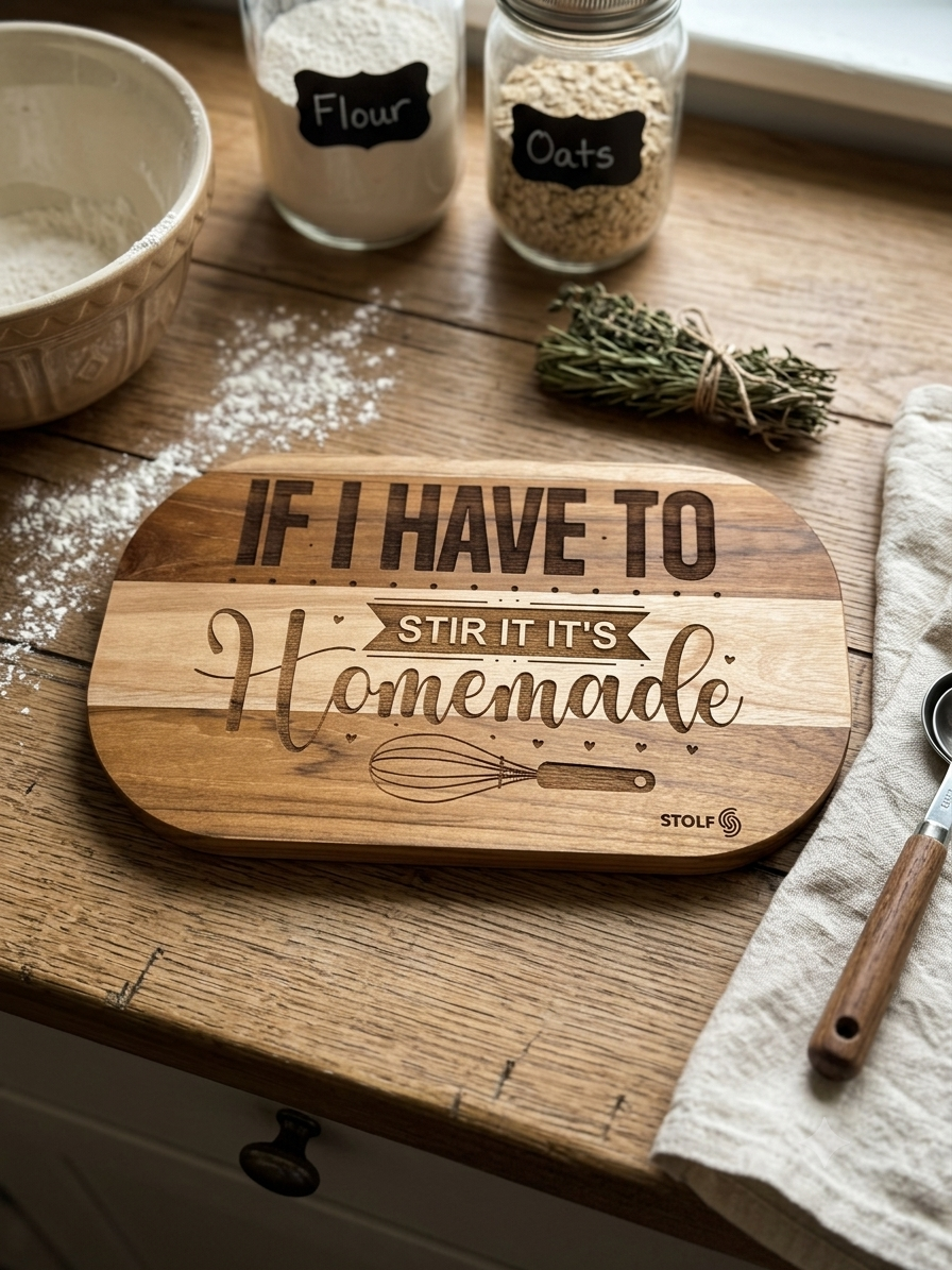 Laser engraved cutting board — If I Have To Stir It personalized kitchen gift